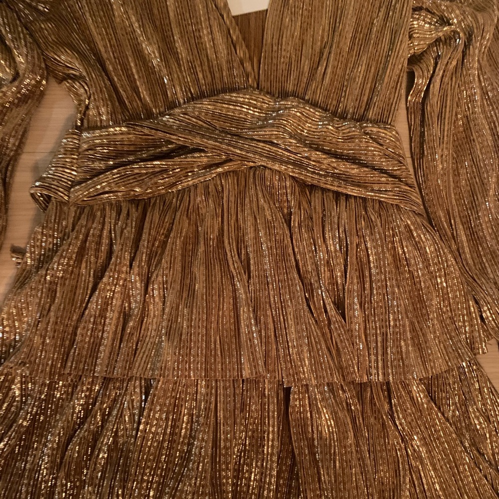 COPY - NEW! Sabina Musayev Mona Gold Metallic Dress - NWT - Picture 7 of 16